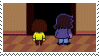 kris and susie jump into the deltarune logo
