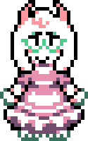 sprite of ralsei from deltarune in her dress