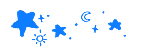 blue doodles stars and moons